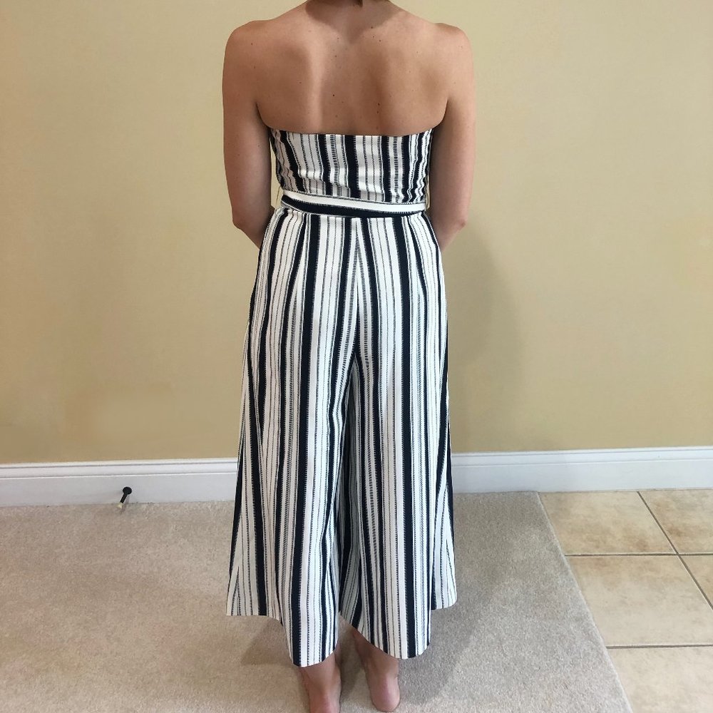 H&M | Striped Wide Leg Jumpsuit (optional straps) - Picture 3 of 7